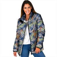 Navy Blue Palaka Hula Girls Seamless Hawaii Aloha Padded Jacket LT7 Women Navy Blue - Polynesian Pride