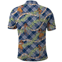 Navy Blue Palaka Hula Girls Seamless Hawaii Aloha Polo Shirt - Polynesian Pride