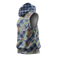 Navy Blue Palaka Hula Girls Seamless Hawaii Aloha Sleeveless Hoodie LT7 - Polynesian Pride