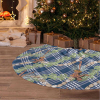 Navy Blue Palaka Hula Girls Seamless Hawaii Aloha Tree Skirt - Polynesian Pride
