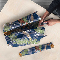 Navy Blue Palaka Hula Girls Seamless Hawaii Aloha Umbrella - Polynesian Pride