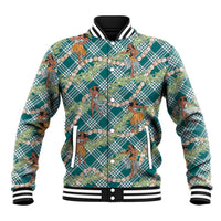 Teal Palaka Hula Girls Seamless Hawaii Aloha Baseball Jacket LT7 Unisex Teal - Polynesian Pride