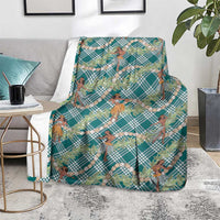 Teal Palaka Hula Girls Seamless Hawaii Aloha Blanket - Polynesian Pride
