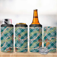 Teal Palaka Hula Girls Seamless Hawaii Aloha 4 in 1 Can Cooler Tumbler - Polynesian Pride
