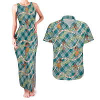 Teal Palaka Hula Girls Seamless Hawaii Aloha Couples Matching Tank Maxi Dress and Hawaiian Shirt LT7 Teal - Polynesian Pride