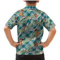 Teal Palaka Hula Girls Seamless Hawaii Aloha Family Matching Mermaid Dress and Hawaiian Shirt LT7 - Polynesian Pride