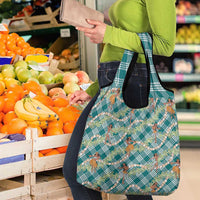 Teal Palaka Hula Girls Seamless Hawaii Aloha Grocery Bag - Polynesian Pride