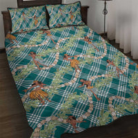 Teal Palaka Hula Girls Seamless Hawaii Aloha Quilt Bed Set - Polynesian Pride