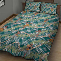 Teal Palaka Hula Girls Seamless Hawaii Aloha Quilt Bed Set - Polynesian Pride