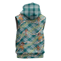 Teal Palaka Hula Girls Seamless Hawaii Aloha Sleeveless Hoodie LT7 - Polynesian Pride