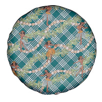 Teal Palaka Hula Girls Seamless Hawaii Aloha Spare Tire Cover - Polynesian Pride