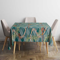 Teal Palaka Hula Girls Seamless Hawaii Aloha Tablecloth - Polynesian Pride