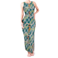 Teal Palaka Hula Girls Seamless Hawaii Aloha Tank Maxi Dress - Polynesian Pride