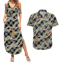 Sable Palaka Hula Girls Seamless Hawaii Aloha Couples Matching Summer Maxi Dress and Hawaiian Shirt LT7 Black - Polynesian Pride