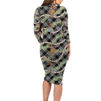 Sable Palaka Hula Girls Seamless Hawaii Aloha Family Matching Long Sleeve Bodycon Dress and Hawaiian Shirt LT7 - Polynesian Pride