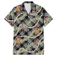 Sable Palaka Hula Girls Seamless Hawaii Aloha Family Matching Tank Maxi Dress and Hawaiian Shirt LT7 Dad's Shirt - Short Sleeve Black - Polynesian Pride