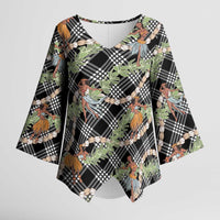 Sable Palaka Hula Girls Seamless Hawaii Aloha Kimono Sleeve Blouse - Polynesian Pride