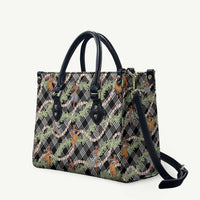 Sable Palaka Hula Girls Seamless Hawaii Aloha Leather Bag LT7 Black - Polynesian Pride