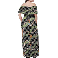 Sable Palaka Hula Girls Seamless Hawaii Aloha Off Shoulder Maxi Dress - Polynesian Pride