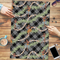 Sable Palaka Hula Girls Seamless Hawaii Aloha Puzzle LT7 Black - Polynesian Pride