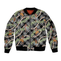 Sable Palaka Hula Girls Seamless Hawaii Aloha Sleeve Zip Bomber Jacket - Polynesian Pride