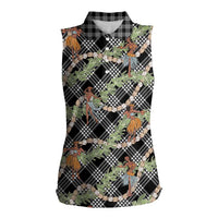 Sable Palaka Hula Girls Seamless Hawaii Aloha Women Sleeveless Polo Shirt - Polynesian Pride