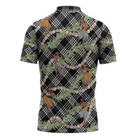 Sable Palaka Hula Girls Seamless Hawaii Aloha Zipper Polo Shirt - Polynesian Pride