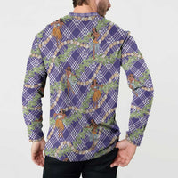 Lavender Palaka Hula Girls Seamless Hawaii Aloha Button Sweatshirt LT7 - Polynesian Pride