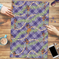 Lavender Palaka Hula Girls Seamless Hawaii Aloha Puzzle LT7 Lavender - Polynesian Pride