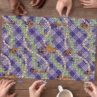 Lavender Palaka Hula Girls Seamless Hawaii Aloha Puzzle LT7 - Polynesian Pride