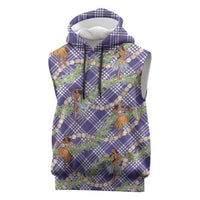Lavender Palaka Hula Girls Seamless Hawaii Aloha Sleeveless Hoodie LT7 Lavender - Polynesian Pride