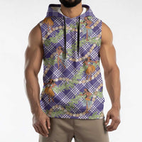 Lavender Palaka Hula Girls Seamless Hawaii Aloha Sleeveless Hoodie LT7 - Polynesian Pride