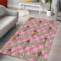 Lokelani Pink Palaka Hula Girls Seamless Hawaii Aloha Area Rug - Polynesian Pride