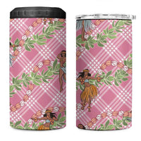 Lokelani Pink Palaka Hula Girls Seamless Hawaii Aloha 4 in 1 Can Cooler Tumbler LT7 One Size: 16 oz Pink - Polynesian Pride