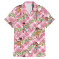 Lokelani Pink Palaka Hula Girls Seamless Hawaii Aloha Family Matching Long Sleeve Bodycon Dress and Hawaiian Shirt LT7 Dad's Shirt - Short Sleeve Pink - Polynesian Pride