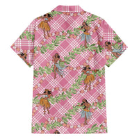Lokelani Pink Palaka Hula Girls Seamless Hawaii Aloha Family Matching Off Shoulder Maxi Dress and Hawaiian Shirt LT7 - Polynesian Pride