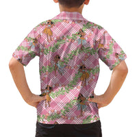 Lokelani Pink Palaka Hula Girls Seamless Hawaii Aloha Family Matching Summer Maxi Dress and Hawaiian Shirt LT7 - Polynesian Pride