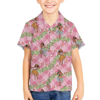 Lokelani Pink Palaka Hula Girls Seamless Hawaii Aloha Hawaiian Shirt LT7 - Polynesian Pride