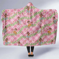 Lokelani Pink Palaka Hula Girls Seamless Hawaii Aloha Hooded Blanket - Polynesian Pride