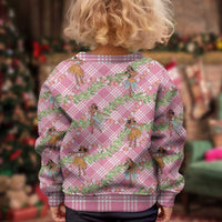 Lokelani Pink Palaka Hula Girls Seamless Hawaii Aloha Kid Ugly Christmas Sweater - Polynesian Pride