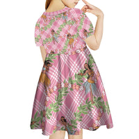 Lokelani Pink Palaka Hula Girls Seamless Hawaii Aloha Kid Short Sleeve Dress - Polynesian Pride