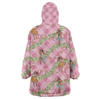 Lokelani Pink Palaka Hula Girls Seamless Hawaii Aloha Wearable Blanket Hoodie - Polynesian Pride