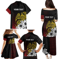 Personalized Papua New Guinea 50th Independence Anniversary Family Matching Puletasi and Hawaiian Shirt Oro Tapa Mix Plumeria LT7 - Polynesian Pride