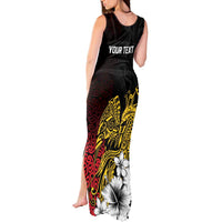 Personalized Papua New Guinea 50th Independence Anniversary Tank Maxi Dress Oro Tapa Mix Plumeria LT7 - Polynesian Pride