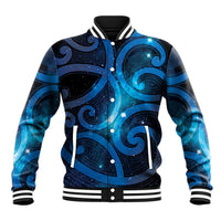 New Zealand Maori Matariki Baseball Jacket Galaxy Kowhaiwhai