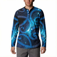 New Zealand Maori Matariki Button Sweatshirt Galaxy Kowhaiwhai