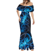 New Zealand Maori Matariki Mermaid Dress Galaxy Kowhaiwhai LT7 - Polynesian Pride