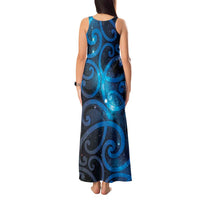 New Zealand Maori Matariki Tank Maxi Dress Galaxy Kowhaiwhai