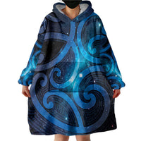 New Zealand Maori Matariki Wearable Blanket Hoodie Galaxy Kowhaiwhai