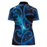 New Zealand Maori Matariki Women Polo Shirt Galaxy Kowhaiwhai